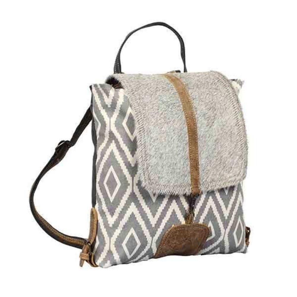 Myra Bag Women's Artist's Impression Upcycled Canvas & Leather Backpack One Size